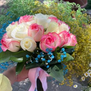 Букет невесты в кремово-розовых оттенках