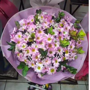 💜 Букет «Розовая ромашковая сказка»